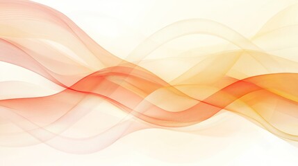 Fototapeta premium Abstract orange waves flowing, white background, design element