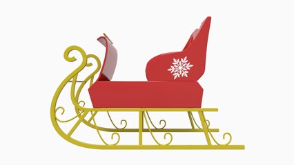 Santa Claus Sleigh Christmas Isolated On white. deer 