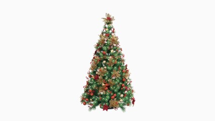 Christmas tree Isolated on white background. Various colours