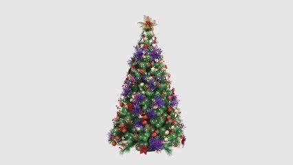 Obraz premium Christmas tree Isolated on white background. Various colours