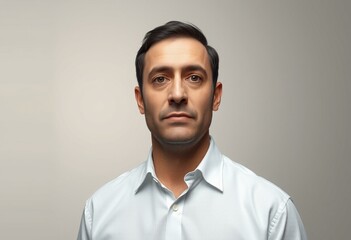 Obraz premium Male portrait with massive nose in neutral background