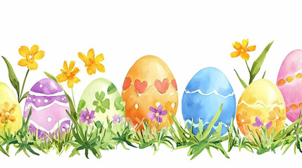 Fototapeta premium easter eggs in grass