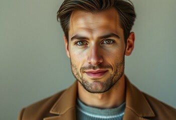 Obraz premium Portrait of a stylish man in a minimalist setting