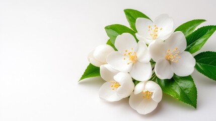 Obraz premium White Jasmine Flowers. Generative AI