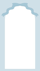 16:9 くすみカラーリボンアーチ型フレーム★PNG