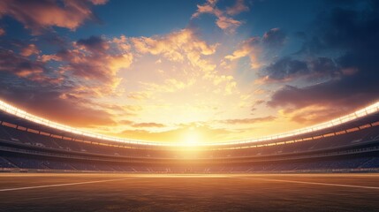 Cricket Stadium with a Sunset sky in the background, Cricket stadium Day view