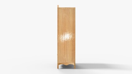 Wooden Closet For Christmas gifts isolated on white