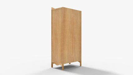 Wooden Closet For Christmas gifts isolated on white