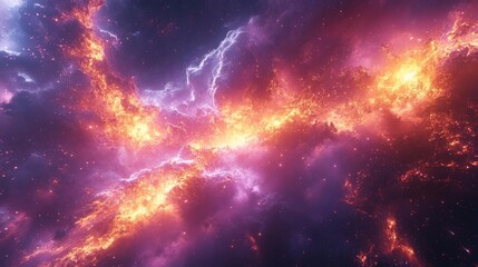 Fototapeta premium Fiery Cosmic Explosion. Generative AI