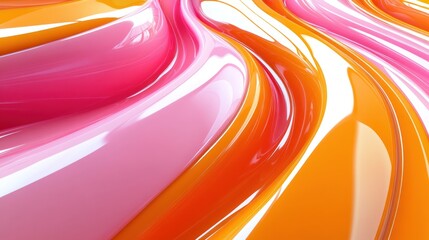 Abstract swirling pink orange liquid background texture