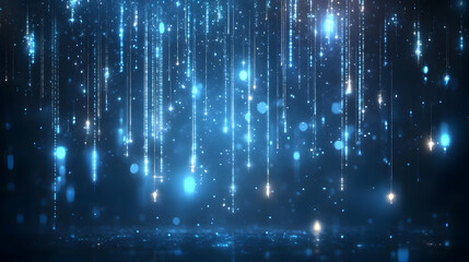 Blue Sparkle Rain Background
