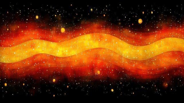 Craft a graphic with an abstract theme of love and tradition using layered, flowing shapes in a warm red palette accented by gold and ivory highlights