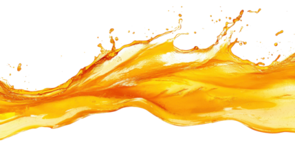 Refreshing orange juice splashing with transparent background