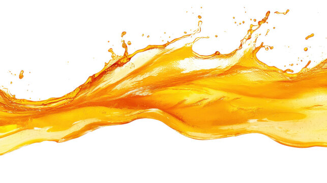Refreshing orange juice splashing with transparent background
