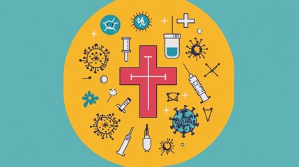 Fototapeta premium Medical Symbols and Illustrations for Healthcare Concept Design