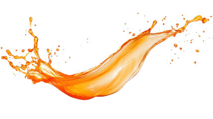 Fototapeta premium Orange liquid splashing with transparent background