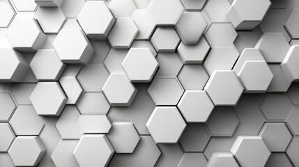 Naklejka premium White Hexagonal Tiles Pattern. Generative AI