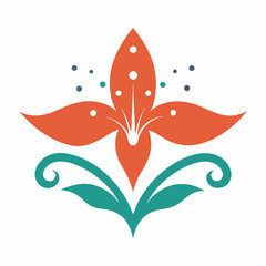 Elegant Gradient Floral Underline with Lily