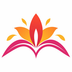 Elegant Gradient Floral Underline with Lily