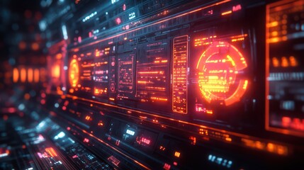 Fototapeta premium Futuristic Technology Interface: Cyberpunk HUD Design