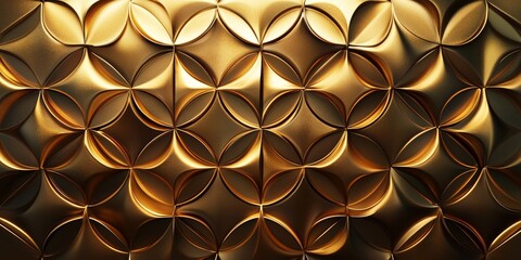 Abstract gold geometric patterns, futuristic design, 3d render, Generative AI
