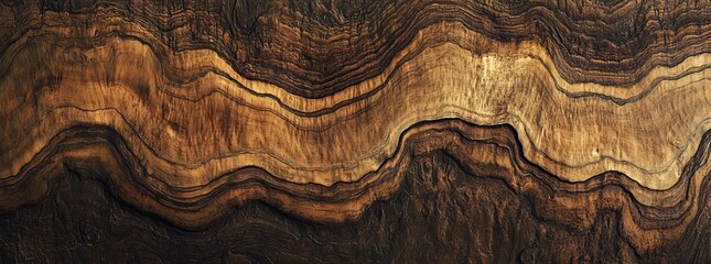 Rich, dark wood grain texture with swirling patterns and contrasting tones.