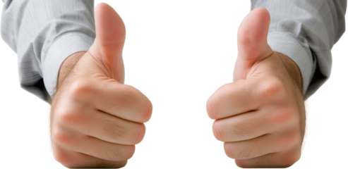 businessman showing thumbs up