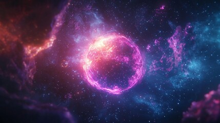 Cosmic Nebula: Glowing Celestial Body