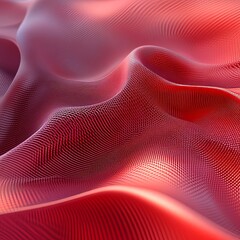 Abstract red waves, futuristic design, 3d render, Generative AI