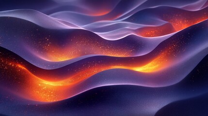 Purple and orange abstract wavy pattern. Generative AI