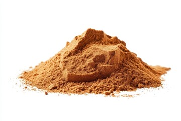 Cinnamon powder line isolated on white background