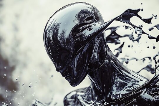 A Striking Humanoid Figure Made of Shifting