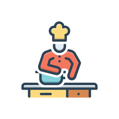 Color illustration icon for cook