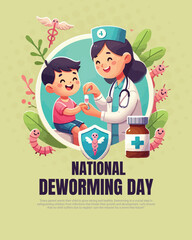 National Deworming Day on February 10 Child Health Day in India social media post banner template