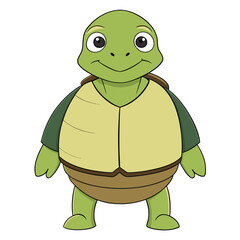 A turtle in a soft olive green vest with a vintage look