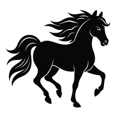 horse silhouette isolated on white vector illustration