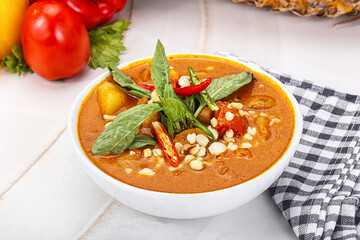 Asian spicy and sour vegetarian soup