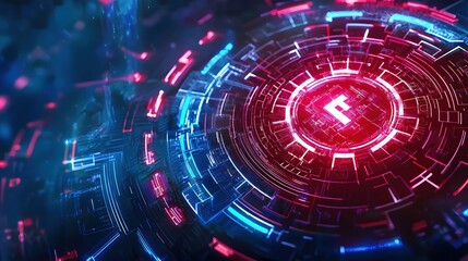 Obraz premium Abstract Technology Background Neon Circuit Board Design