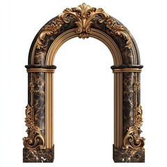 Naklejka premium Elegant Ornate Marble Archway with Gold Accents