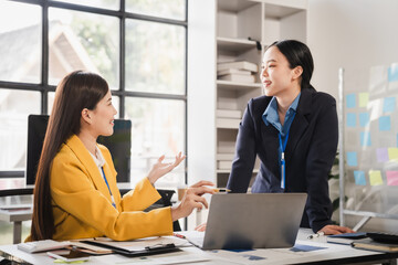 Female business leaders come together in conference room for their annual meeting, actively participating, asking questions, enriching  seminar, Asian people, only women, Proposals and comments.