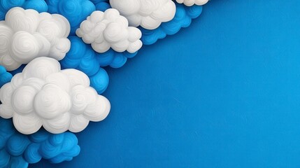 3d White and Blue Clouds on Textured Blue Background