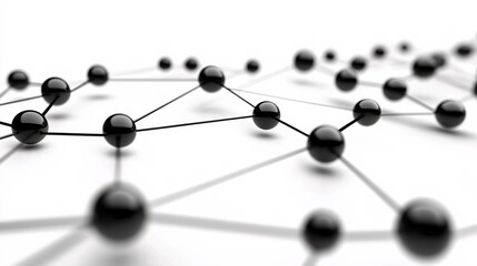 Obraz premium Abstract Black Sphere Network Connection Technology