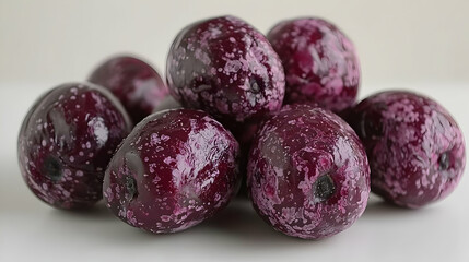 Dark olives pile, food photography, white background, recipe ingredient