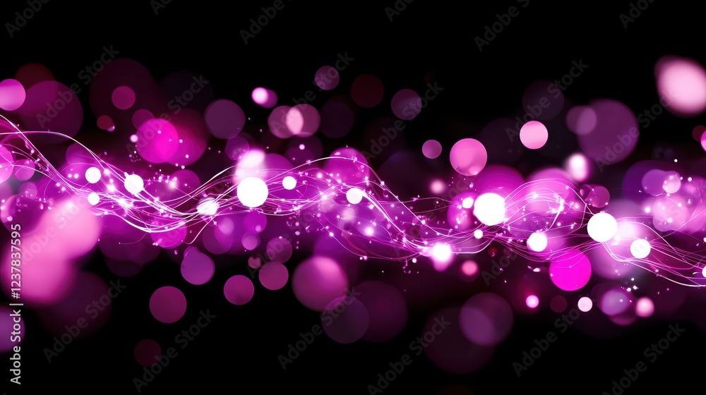 Aufkleber abstract purple light waves sparkle bokeh background design