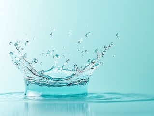 Hydration for mental clarity, vibrant water splash, fresh atmosphere