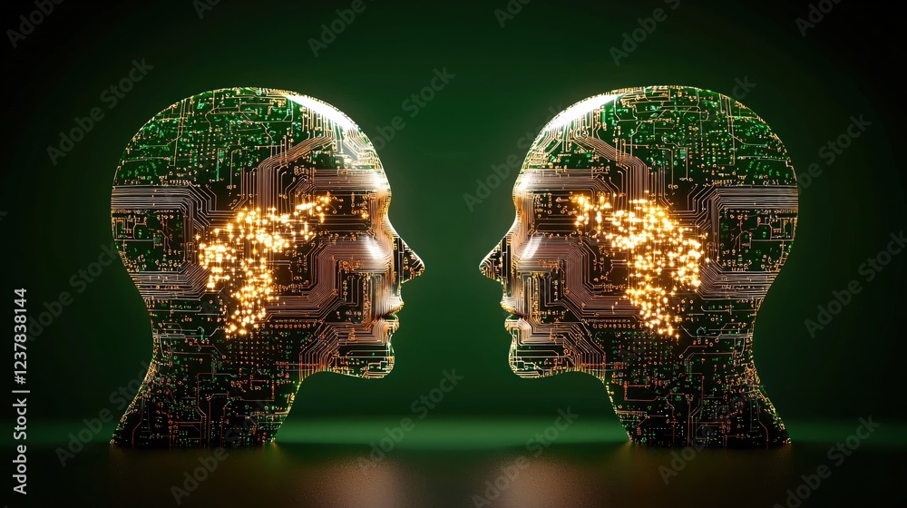 Poster Digital Minds Communicating Advanced Technology Circuitry Network Connection