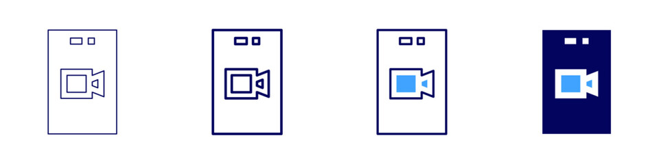 Streaming statistics icon in 4 different styles. Thin Line, Line, Bold, and Bold Line. Duotone style. Editable stroke