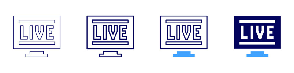 Streaming speed icon in 4 different styles. Thin Line, Line, Bold, and Bold Line. Duotone style. Editable stroke