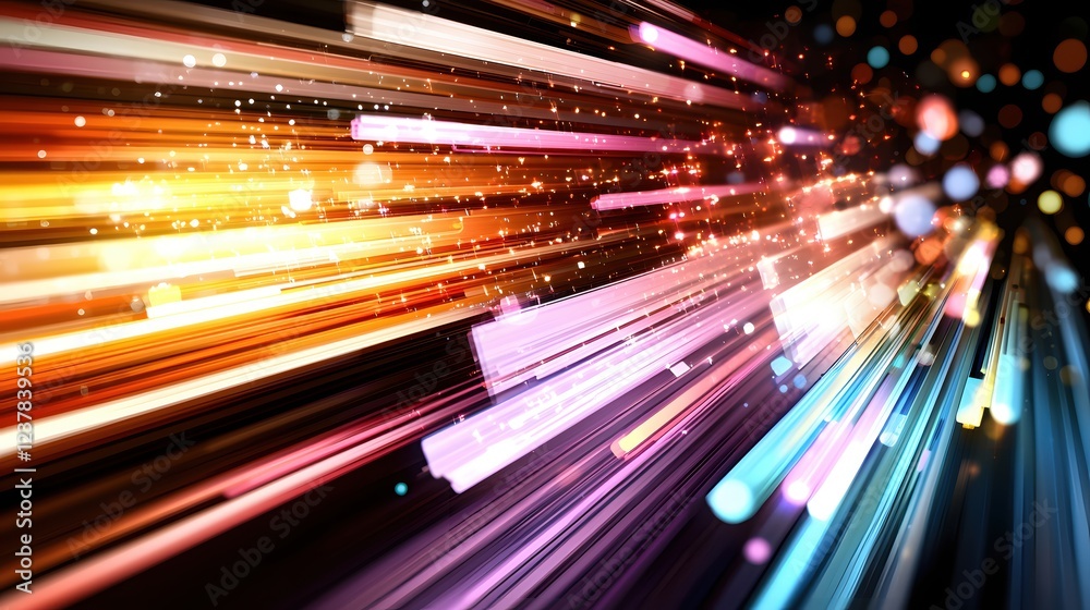 Aufkleber abstract light streaks dynamic energy speed motion blur background