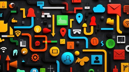 Fototapeta premium Colorful Abstract Network Technology Concept Design